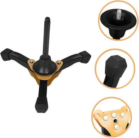 Portable Foldable Yellow Tripod Clarinet Stand Support with Thickened Legs, Detachable Flute and Oboe Holder for Wind Instruments, Musician Accessory for Travel and Performance in Kuwait