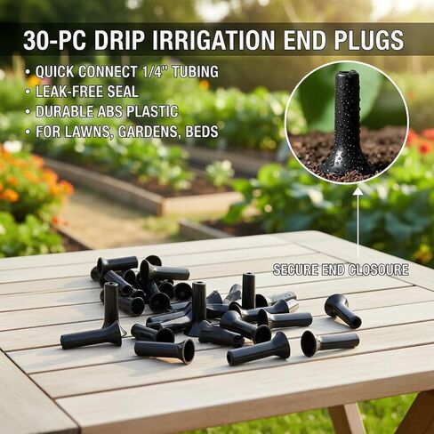 Leak‑Free 1/4" Drip Irrigation End Caps, Push‑Fit End Plugs Compatible with Quick Connect Tee Connectors for Garden Irrigation in Kuwait
