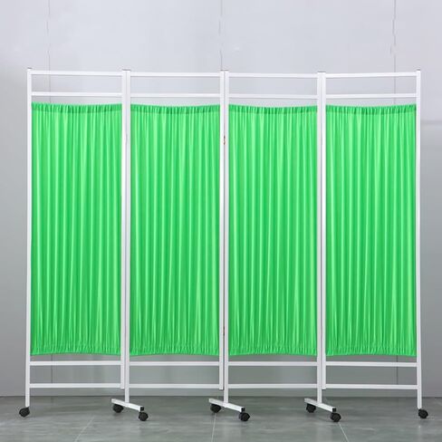 4 Panel Rolling Medical Privacy Screen on Wheels, Folding Rolling Privacy Screen, Medical Privacy Screen On Wheels, 6ft Tall Foldable Room Divider Temporary Fence for Cli in Kuwait