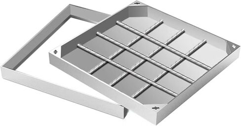 Stainless Steel Square Inspection Chamber Cover & FrameHidden Drainage Grate for Driveways & Patios Robust Embedded Design Decorative & Invisible Drain Cover in Kuwait