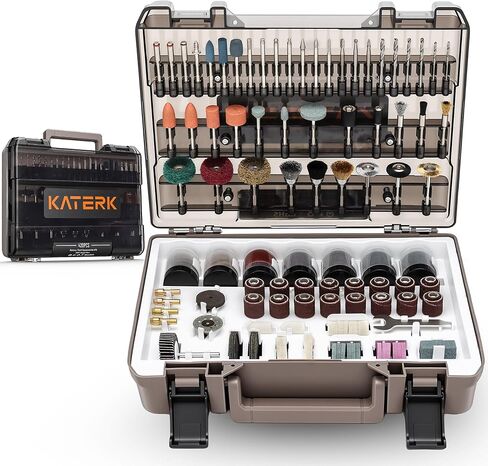Katerk 420PCS Rotary Tool Accessories Kit Universal Drill Bit Tool Set Fits Dremel Rotary Tool 1/8" Shanks for Easy Cutting, Sanding, Polishing, Carving, Grinding, Sharpening, Drilling, Engraving in Saudi Arabia