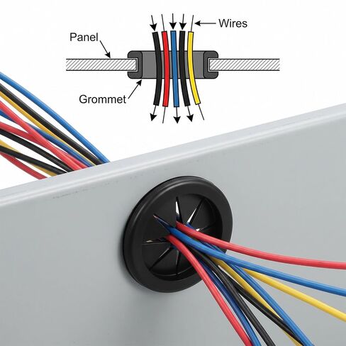 4pcs Rubber Grommets Black 2 Inch Hole Rubber Grommet for Wiring | 1-11/16" ID Wire Grommet Double-Sided Hole Plugs Grommets for Metal Wire Protecting in Kuwait