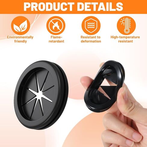 4pcs Rubber Grommets Black 2 Inch Hole Rubber Grommet for Wiring | 1-11/16" ID Wire Grommet Double-Sided Hole Plugs Grommets for Metal Wire Protecting in Kuwait