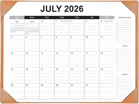 تقويم مكتب 2026-2027 مع حصيرة مكتب - 22 بوصة × 17 بوصة تقويم وسادة مكتب كبير يعمل من يناير 2026 إلى يونيو 2027، تقويم شهري لسطح المكتب للمنزل والمكتب in Kuwait