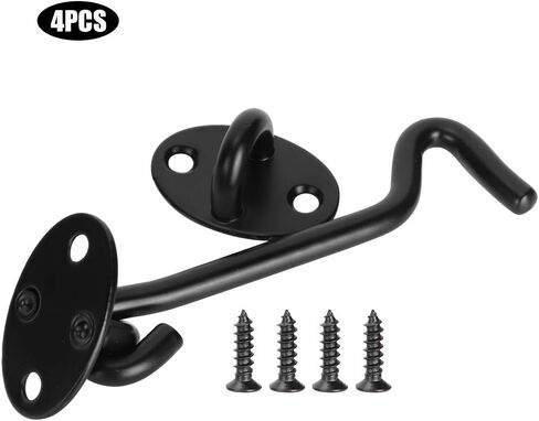 Zerodis Stainless Steel Window Hook, Black Door Latch Hardware Accessory with Screw Fittings, for Home Office Supermarket Factory in Kuwait