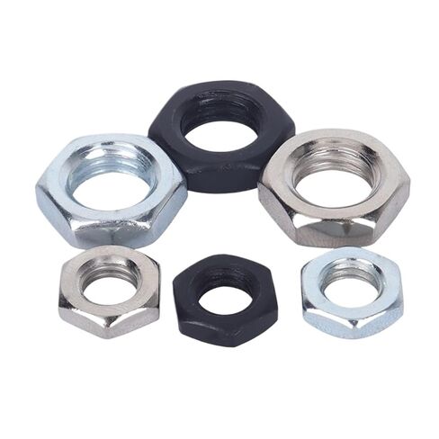 1Pcs Thin Hexagonal Nut GB6172.1 Black Galvanized Fine Tooth Mating Male(M22anti-teethblackening) in Kuwait