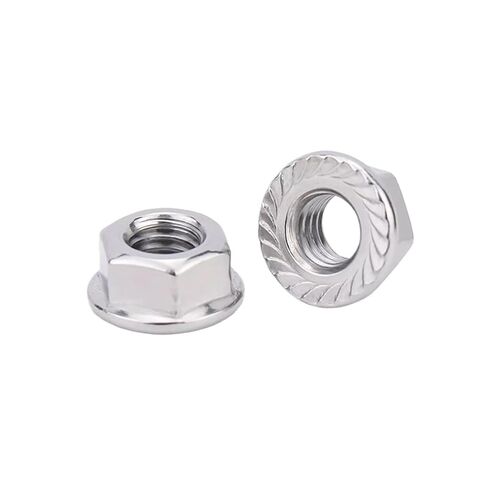 1Pcs Stainless Steel 304 Hexagonal Flange Face Toothless Nut Reverse Thread Anti Slip Nut(M16-withteeth-1.5fineteeth) in Kuwait