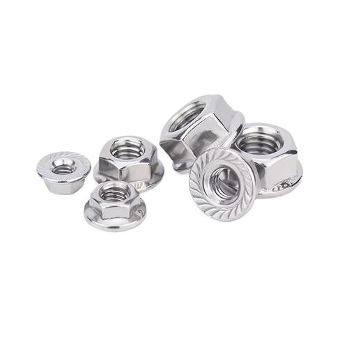1Pcs Stainless Steel 304 Hexagonal Flange Face Toothless Nut Reverse Thread Anti Slip Nut(M16-withteeth-1.5fineteeth) in Kuwait