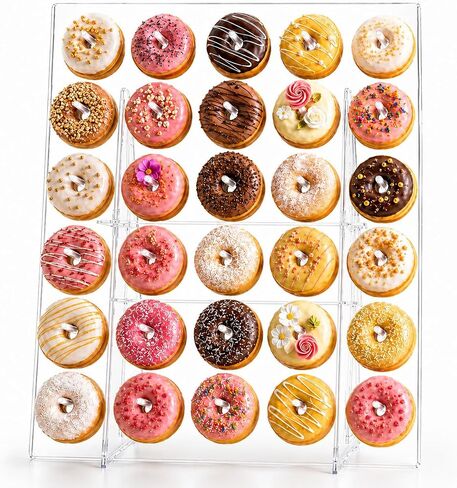 Large Donut Wall Display Stand - Holds Up to 60 Donuts & Bagels | 26 x 22 Inch Clear Acrylic Donut Board | Foldable Holder for Wedding, Baby Shower, Birthday Party & Dessert Table in Kuwait