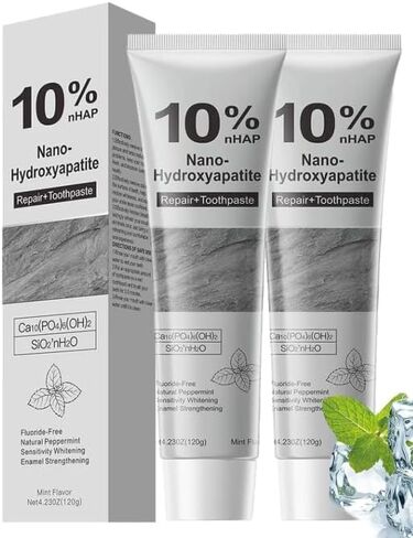 2Pcs 10% Hydroxyapatite Toothpaste,Nano-Hydroxyapatite Toothpaste for Advanced Enamel Protection,Fluoride Free Toothpaste Whitening Teeth,Fresh Breath, Daily Use for Oral Health 4.23 oz in Kuwait
