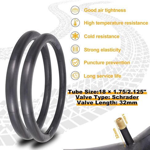 18 X 2.125 Bike Tire and Tube,18 Inch Kids Folding Bicycle Tire with Lever | Compatible with BMX Bike Road Bike Bicycle Folding Bike 2 Sets in Kuwait