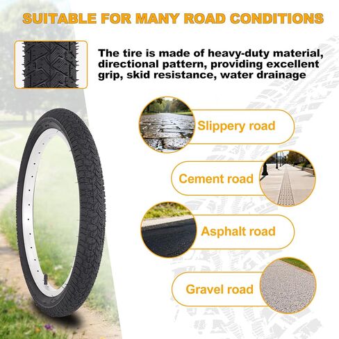 18 X 2.125 Bike Tire and Tube,18 Inch Kids Folding Bicycle Tire with Lever | Compatible with BMX Bike Road Bike Bicycle Folding Bike 2 Sets in Kuwait