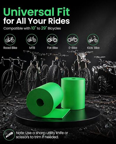 Bike Tire Liners, Heavy Duty Inner Tube Bicycle Flat Protector for Road, MTB, Fat & Kids Bikes，Universal Fit for 10" 12" 16" 18" 20" 24" 26" 27.5" 29" Tires in Saudi Arabia