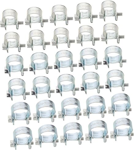 INOOMP 30pcs Fuel Injection Hose Clamps Set 1/4", 5/16", 3/8" Metal Spring Pipe Clamps for Automotive, Agriculture, and Plumbing Applications in Kuwait