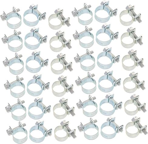 30pcs 1/4", 5/16", 3/8" Metal Fuel Line Hose Clamps Set, Spring Wire Clamps for Automotive, Plumbing, and Mechanical Fuel Injection Pipe Applications in Kuwait