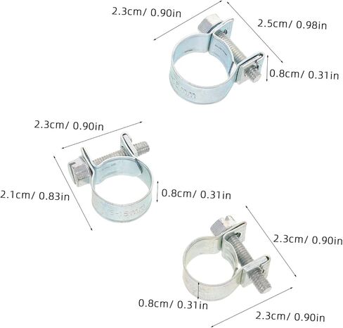 30pcs 1/4", 5/16", 3/8" Metal Fuel Line Hose Clamps Set, Spring Wire Clamps for Automotive, Plumbing, and Mechanical Fuel Injection Pipe Applications in Kuwait