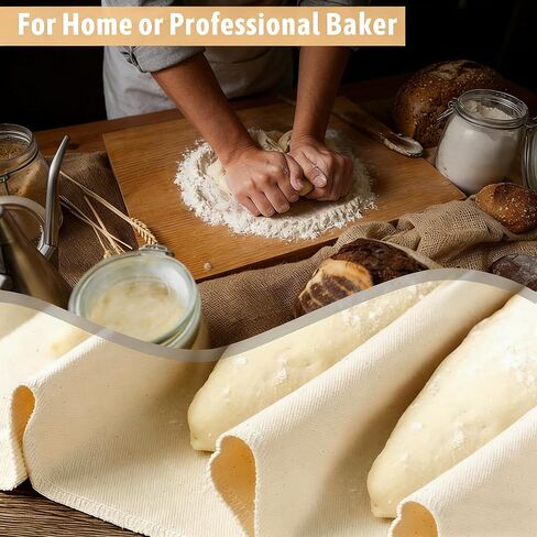 4PCS Thickened Bread Towels for Baking Sourdough, 14x18.8 Inch Proofing Cover Cloth for Dough Raising Baguettes Loaves Ciabatta, Bread Making Accessories Bakers Gift in Kuwait