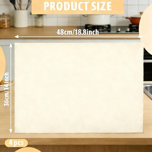 4PCS Thickened Bread Towels for Baking Sourdough, 14x18.8 Inch Proofing Cover Cloth for Dough Raising Baguettes Loaves Ciabatta, Bread Making Accessories Bakers Gift in Kuwait