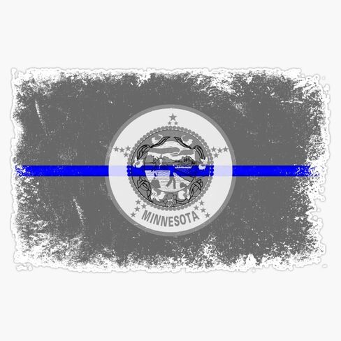 Magnet Blue Line Minnesota State Flag Magnetic Vinyl Sticker Decal 5" in Kuwait