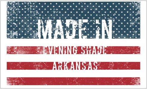 Made in Evening Shade, Arkansas Decal Vinyl Bumper Sticker 5" in Kuwait
