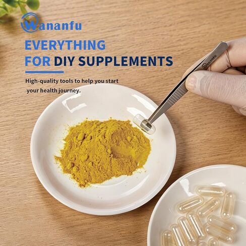 wananfu Round Tip Tweezers Kit(2 Units, 304 Stainless Steel) for Filling Gelatin or Vegan Empty Capsules, and for Picking Pearls, Jewelry, Small Test Tubes in Kuwait