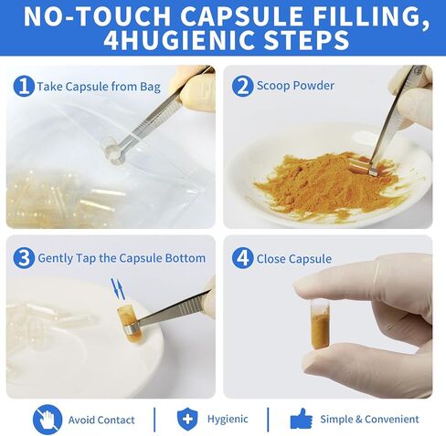 wananfu Round Tip Tweezers Kit(2 Units, 304 Stainless Steel) for Filling Gelatin or Vegan Empty Capsules, and for Picking Pearls, Jewelry, Small Test Tubes in Kuwait