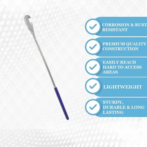 A2Z Multipurpose Flat Spoon Lab Spatula Stainless Steel Sampler Spatula for Mixing Transfering Cream, Gel, Powder, Cap Filler, Cosmetic Spatula - Comfort Grip Handle - Laboratory Supplies - 9" Length in Kuwait