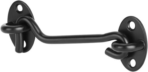 Stainless Steel Door Window Latch Hook Kit, Black, 13cm - Durable Hardware Accessory for Secure Ventilation, Home and Office Use in Kuwait