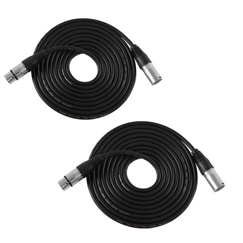 2 Pack 10ft XLR Microphone Cable, 3-Pin Male to Female Balanced Pro Audio Mic Cable Universal Audio Connector Cord for Studio Live Stage Use in Kuwait