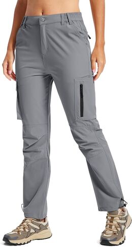 Women's Hiking Pants Quick Dry Lightweight Waterproof UPF 50+ Work Cargo Pants Outdoor Travel 6 Pockets in Kuwait