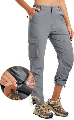 Women's Hiking Pants Quick Dry Lightweight Waterproof UPF 50+ Work Cargo Pants Outdoor Travel 6 Pockets in Kuwait