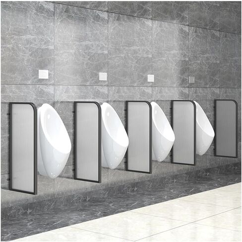 Elegant Black Glass Toilet Partition 200 x 40 cm Tempered Safety Glass Urinal Privacy Screen Stylish and Simple Bathroom Divider for Hotels and Public Restrooms in Kuwait