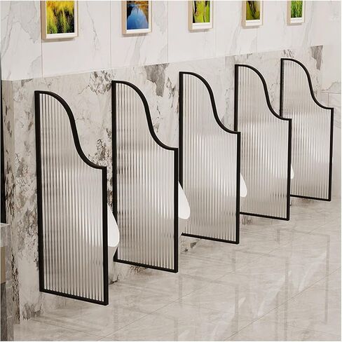 Hardened Glass Urinal Partition with Stainless Steel Frame Privacy Screen for Men's Restrooms Waterproof and Durable Divider for Public Toilets in Kuwait