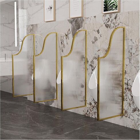 Hardened Glass Urinal Partition with Stainless Steel Frame Privacy Screen for Men's Restrooms Waterproof and Durable Divider for Public Toilets in Kuwait