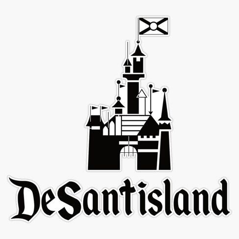 Desantisland (Black Castle) Bumper Sticker Vinyl Decal 5" in Kuwait