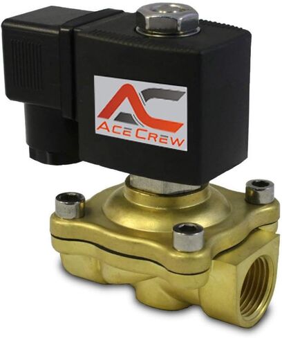 صمام الملف اللولبي الكهربائي النحاسي AceCrew Viton 1/2 بوصة NPT، 110VAC، 120VAC مغلق عادة - صمام التحكم في التدفق للسوائل والغاز والهواء in Kuwait
