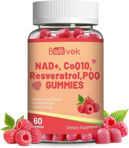 Urolithin A Supplement Gummies,Urolithin A+ Supplement with NAD+, CoQ10, Resveratrol,PQQ for Mitochondrial Support, Muscle Strength & Longevity,Vegan,Sugar Free,Chewable 60ct in Saudi Arabia