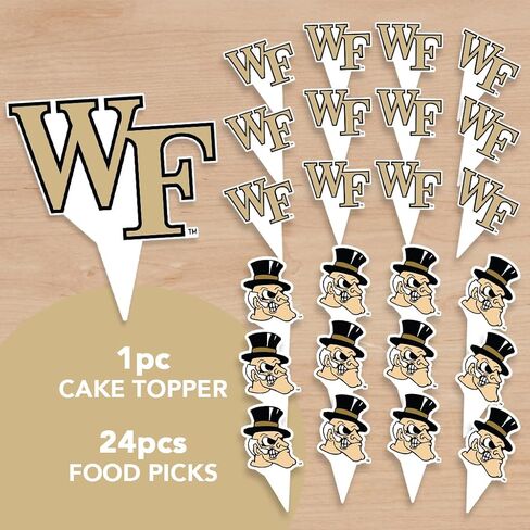 أعواد طعام من Desert Cactus Wake Forest University WFU Demon Deacons، وأغطية للكب كيك والكعك، وعصي الكيك - 25 قطعة من لوازم الحفلات وديكوراتها in Kuwait