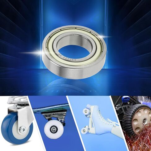 ACROPIX 6904ZZ Deep Groove Ball Bearings P0 20x37x9mm Lubricated Bearings Double Metal Seal Silver Tone Scooter Skateboard Wheel - Pack of 10 in Kuwait