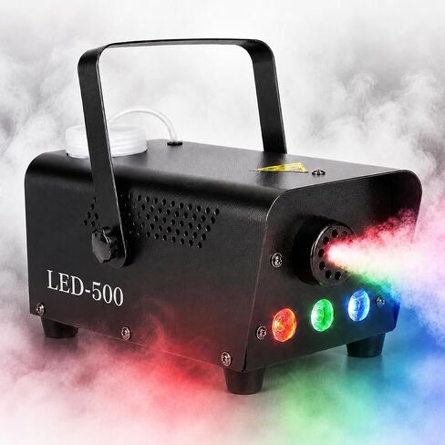 آلة الضباب 500 واط 2000CFM مع أضواء LED RGB - آلة دخان مع جهاز تحكم لاسلكي، تسخين سريع، مبيد مسرح محمول للدي جي، الهالوين، الزفاف، الحفلات والنادي | أحداث الفلاش باك in Kuwait