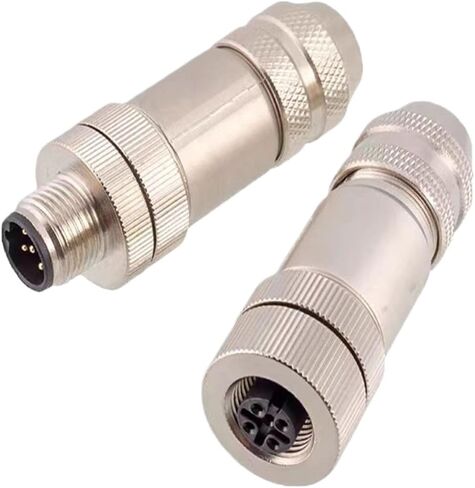 1pcs Metal Shell M12 4 5 8 12 Pin Waterproof Connector Adapter 1A 2A 4A Solderless Straight/Elbow Male Female Plug Socket(10) in Kuwait