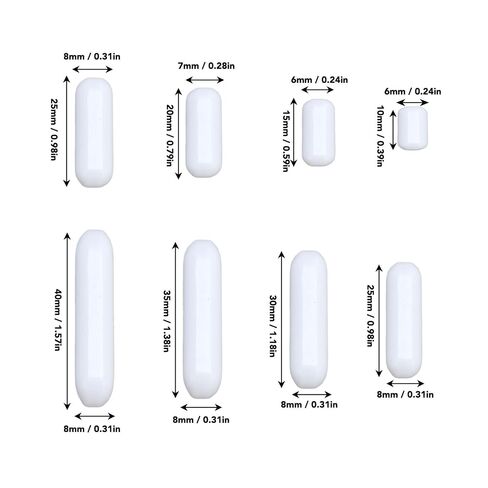 قضبان خلط مغناطيسية متينة من PTFE - دوران ثابت لمحرك المعمل - 8 قطع 10 مم 15 مم 20 مم 25 مم 25 مم 30 مم 35 مم 40 مم in Kuwait
