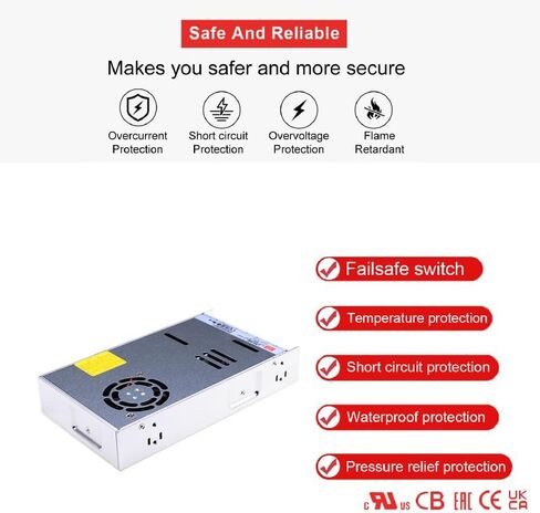 LRS-600N2-48 600W 48V 12.5A Industrial Power Supply, 92% Efficiency, 90~264VAC, -4℉~149℉, 200% Peak, 5G Vibration, UL/IEC/EN62368-1, for Automation & Control in Kuwait