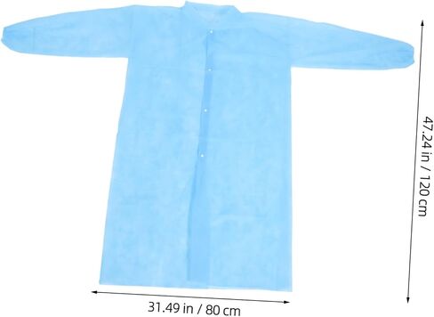 ULTECHNOVO 10pcs Non-woven Disposable Lab Coats Breathable Protective Suit Buttons for Laboratory Use Lightweight and Comfortable for Environmental Protection in Kuwait