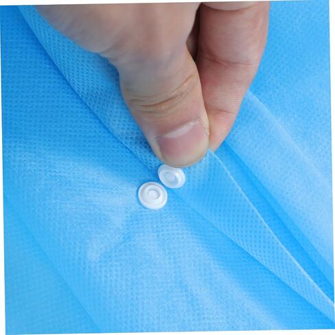 ULTECHNOVO 10pcs Non-woven Disposable Lab Coats Breathable Protective Suit Buttons for Laboratory Use Lightweight and Comfortable for Environmental Protection in Kuwait