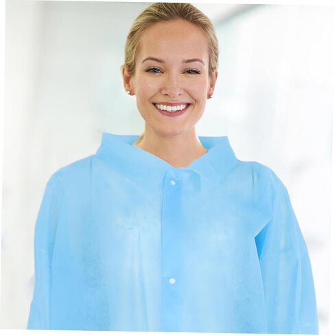 Gatuida 10pcs Disposable Lab Coats for Men Women Breathable Protective Workwear Comfortable Fit in Kuwait
