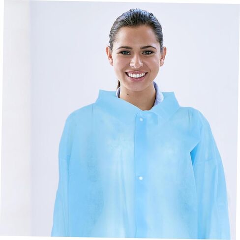 Gatuida 10pcs Disposable Lab Coats for Men Women Breathable Protective Workwear Comfortable Fit in Kuwait