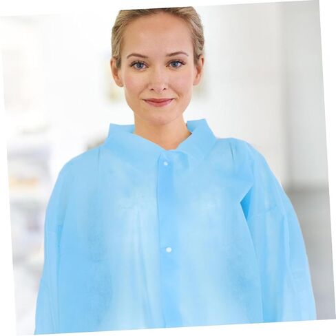 Gatuida 10pcs Disposable Lab Coats for Men Women Breathable Protective Workwear Comfortable Fit in Kuwait