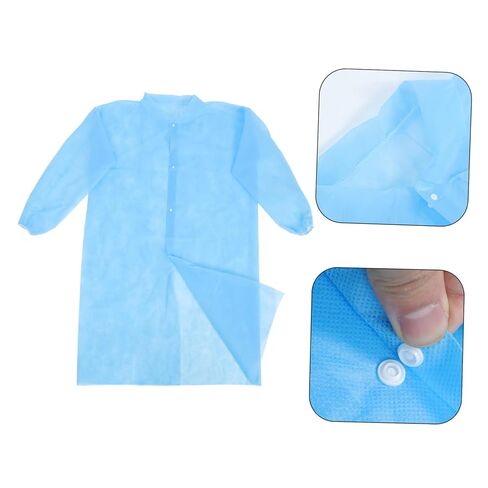 Gatuida 10pcs Disposable Lab Coats for Men Women Breathable Protective Workwear Comfortable Fit in Kuwait