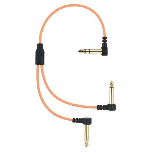 كابل ستيريو MyVolts Candycords من دواسة إلى دواسة مقسم، مقبس استريو كبير منخفض المستوى إلى 2 × مقبس أحادي كبير منخفض الحجم، 25 سم، لون غروب الشمس الخوخي in Kuwait